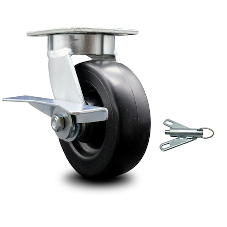 6 Inch Kingpinless Polyolefin Wheel Swivel Caster With Brake And Swivel Lock SCC